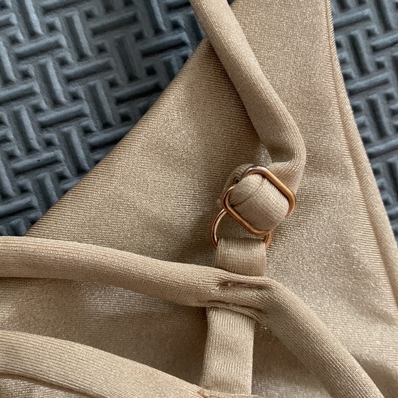 Montce Caged Gold Metallic One Piece, Size M - Picture 11 of 15